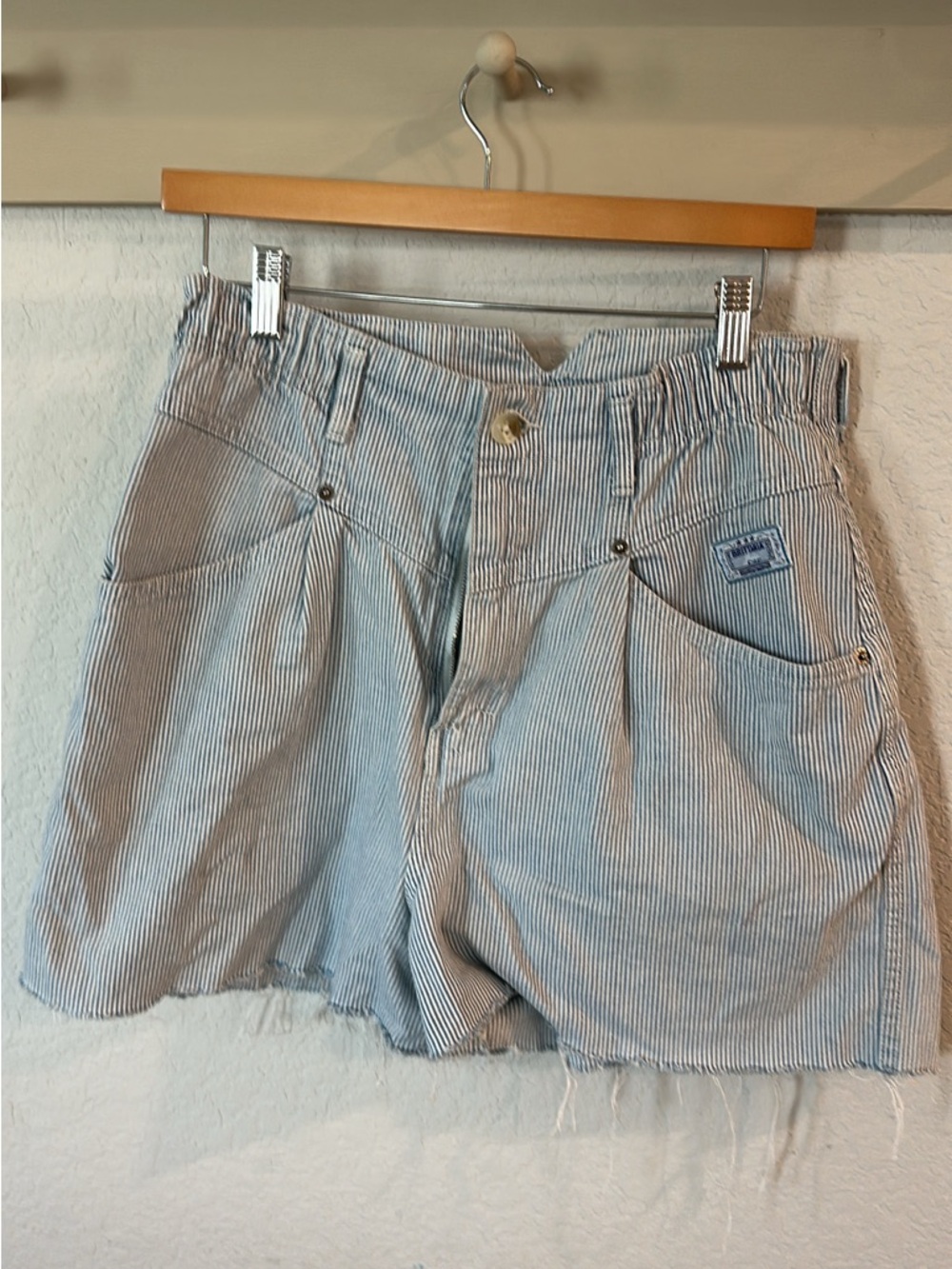 Brittania High Rise Women’s Striped Blue Cotton Shorts